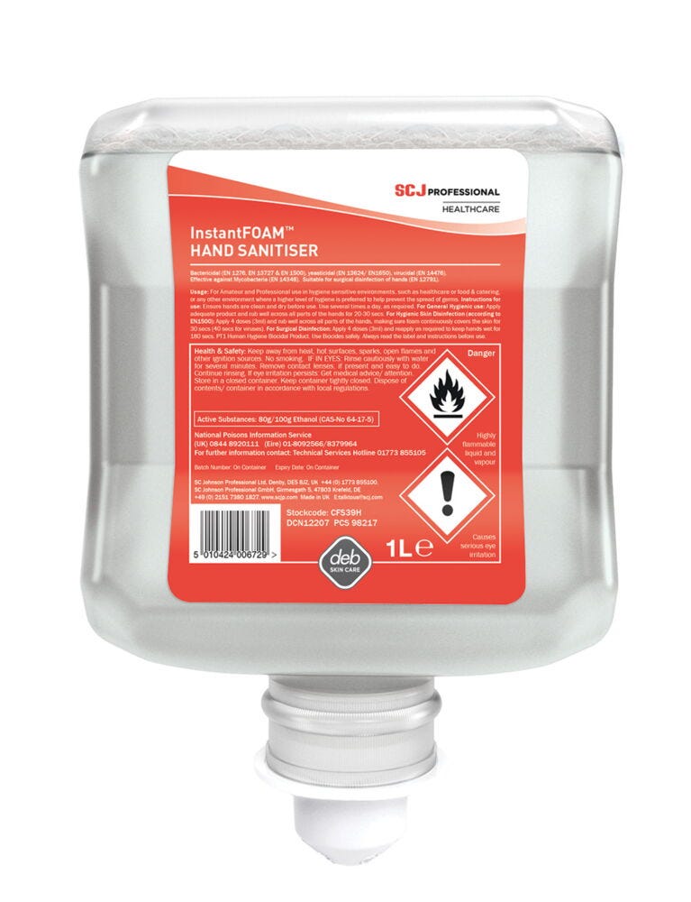 HANDWASH, Cutan Foam Hand Sanitiser, 1 Litre Refill Cartridge, 1 litre