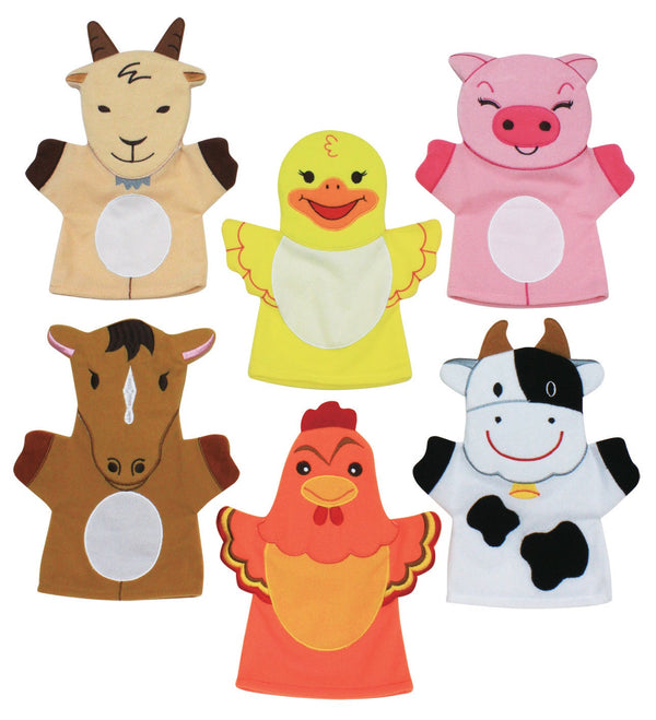 Farm Animal Hand Puppets pk 6