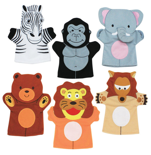 Wild Animal Hand Puppets pk 6