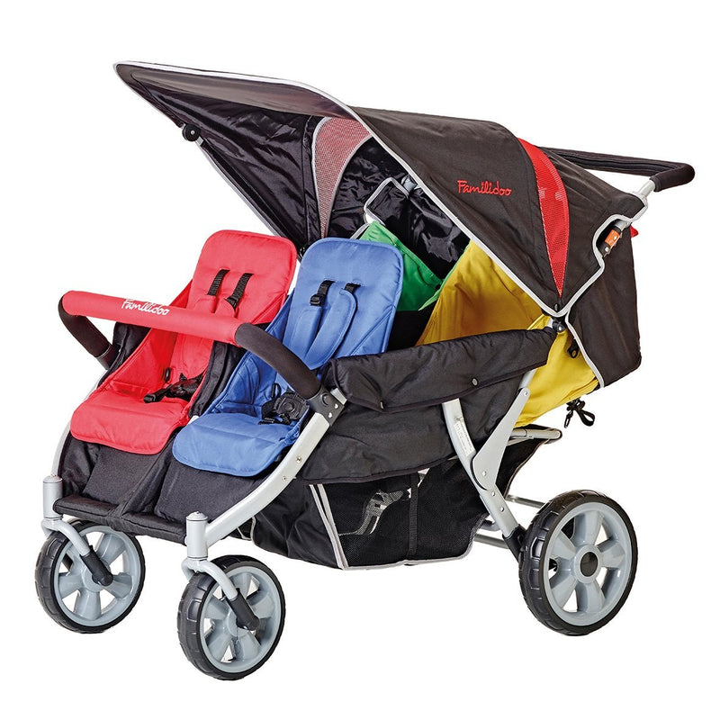Familidoo Heavy Duty 4-Seater Stroller with Rain Cover