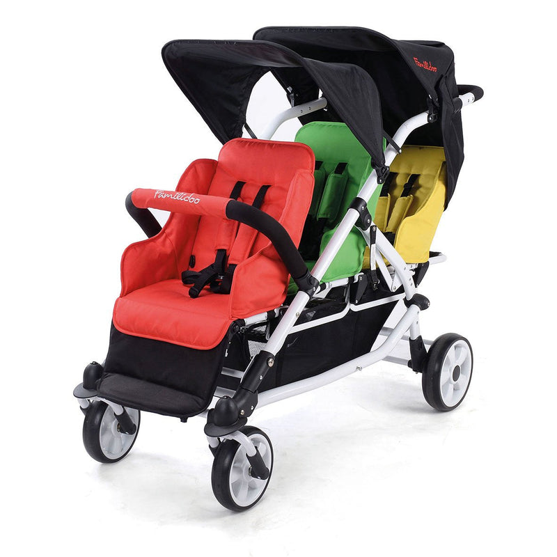 Familidoo Lightweight 3-Seater Stroller with Rain Cover