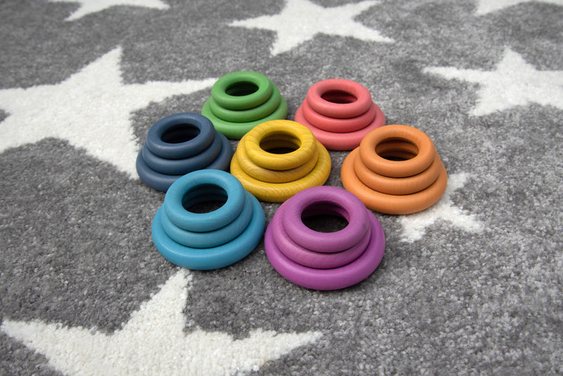 Rainbow Wooden Rings