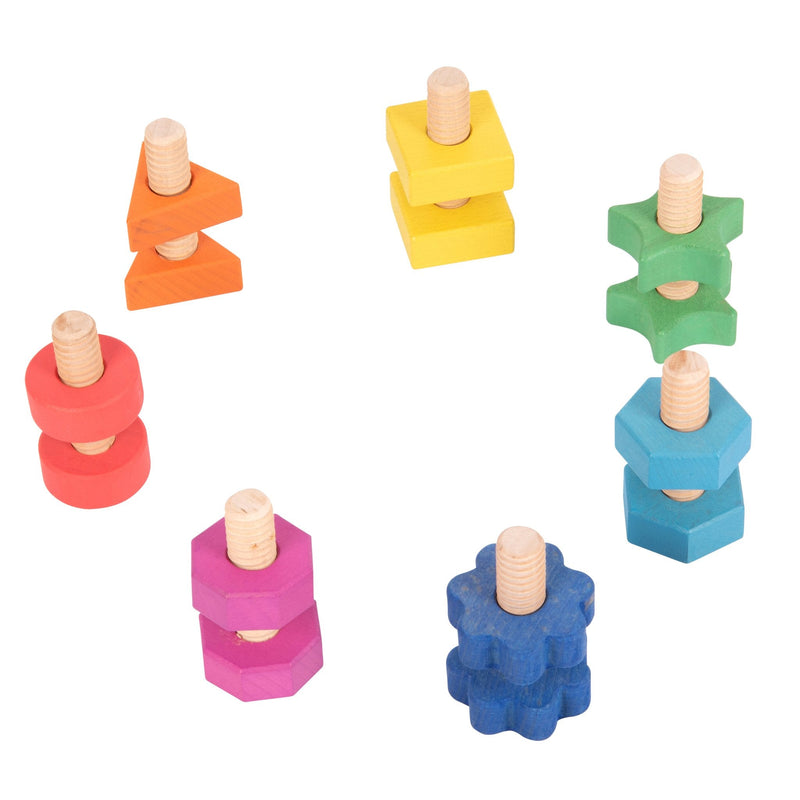 Rainbow Wooden Nuts & Bolts pk 7