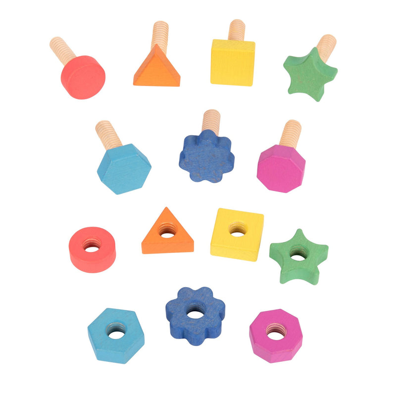 Rainbow Wooden Nuts & Bolts pk 7