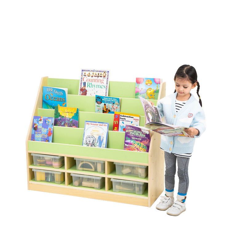 Pastel Book Storage Unit with Trays