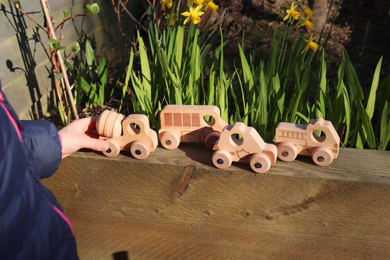 Natural Wooden Emergency Vehicles