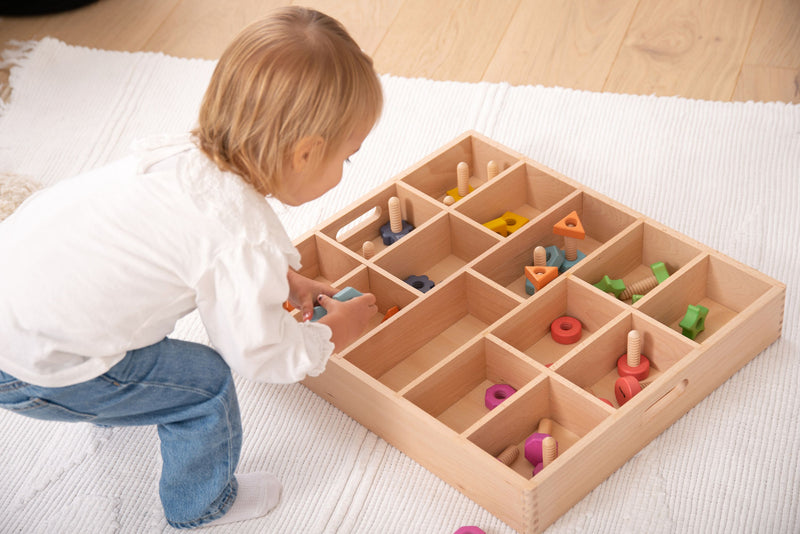 Wooden Sorting Tray - 14 Way