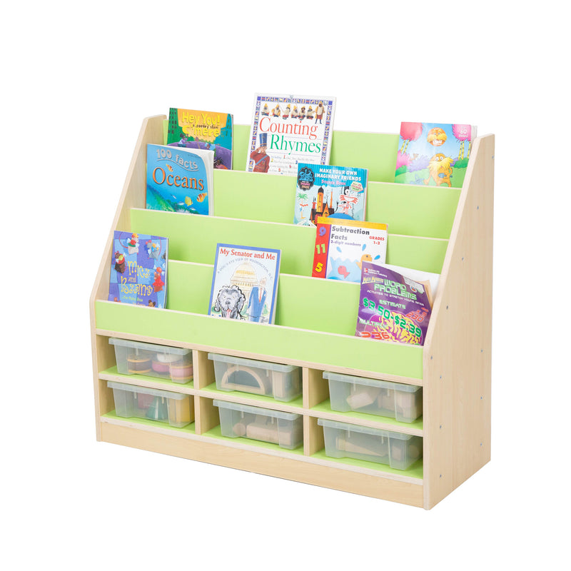 Pastel Book Storage Unit with Trays