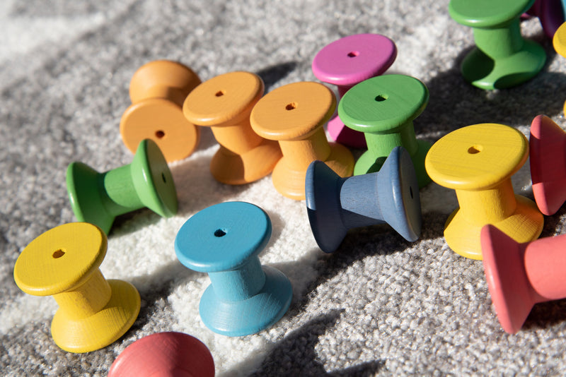 Rainbow Wooden Spools