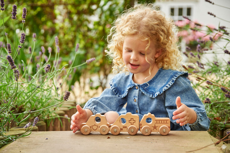 Natural Wooden Emergency Vehicles