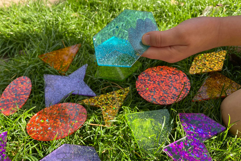 Rainbow Glitter Shapes