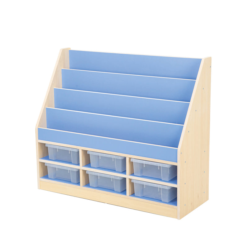 Pastel Book Storage Unit with Trays