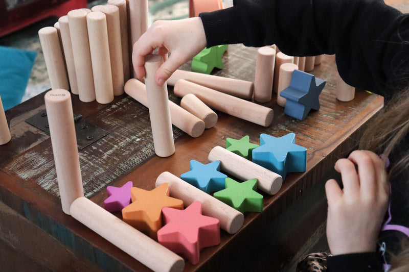 Rainbow Wooden Stars