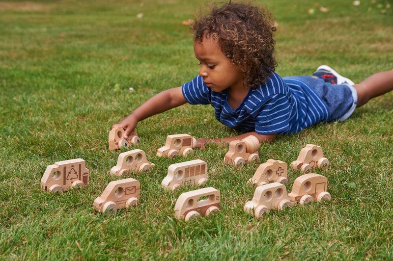 Natural Wooden Vehicles Set