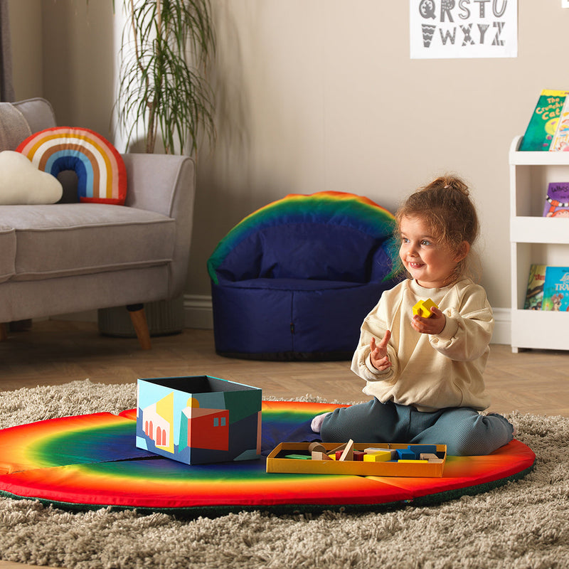 Indoor/Outdoor Folding Mat - Rainbow and Daisy