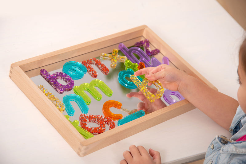 Small Wooden Mirror Tray