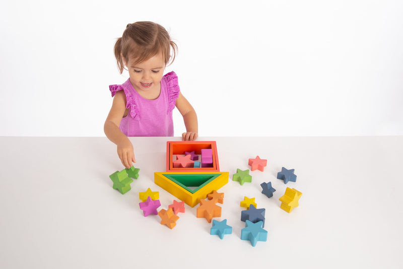 Rainbow Wooden Stars