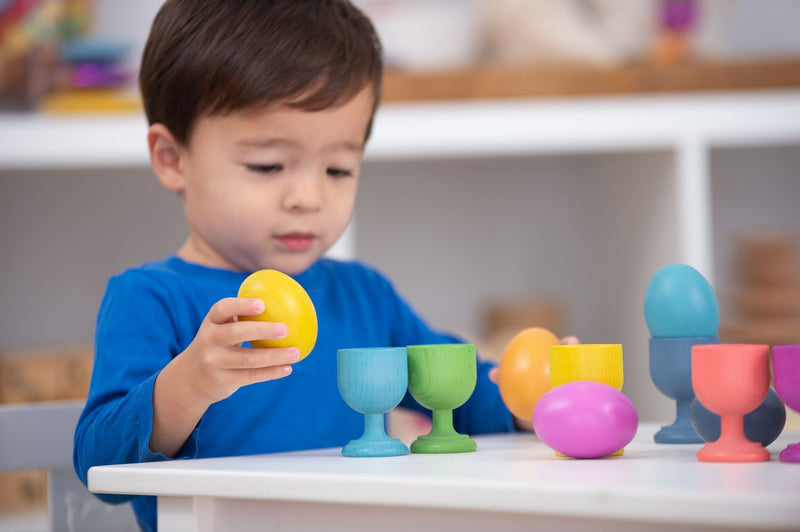 Rainbow Wooden Egg Cups