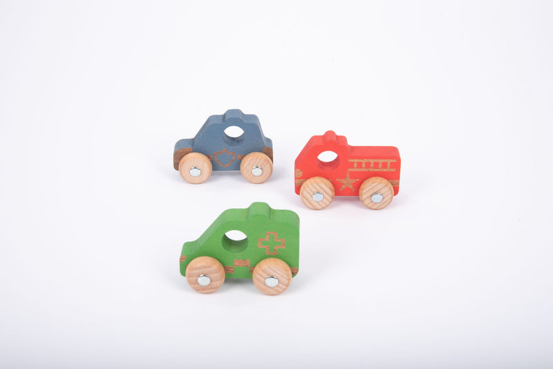 Rainbow Wooden Emergency Vehicles