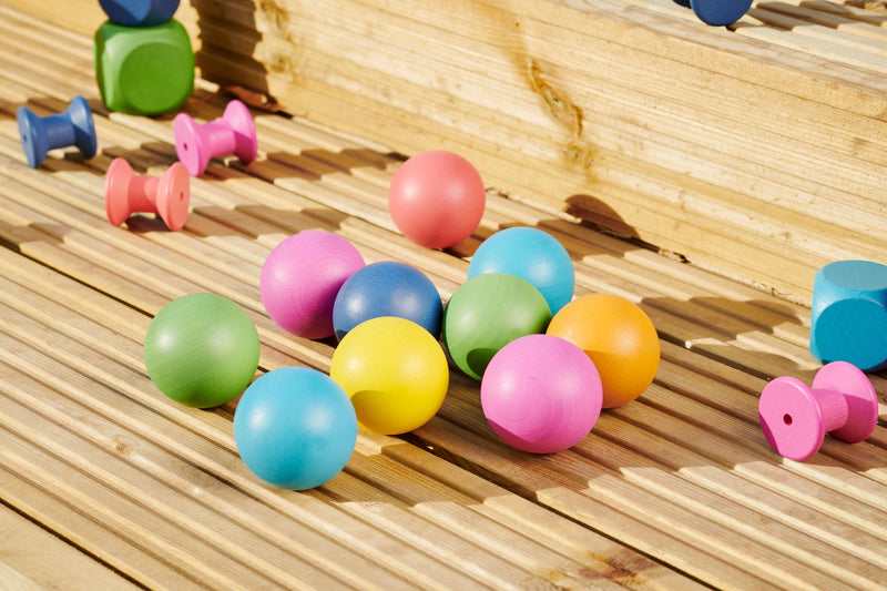 Rainbow Wooden Balls