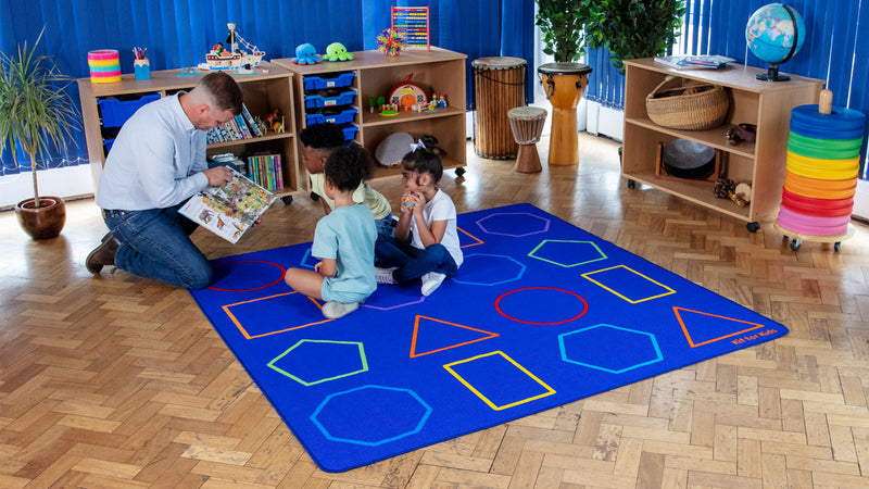 Essentials Rainbow Geometric Carpet