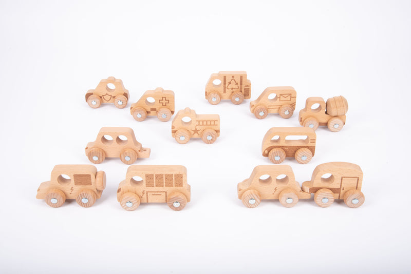 Natural Wooden Vehicles Set