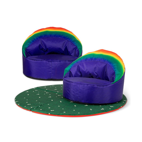 Rainbow Bundle (Rainbow/Daisy Mat & 2 Rainbow Cup Chairs)