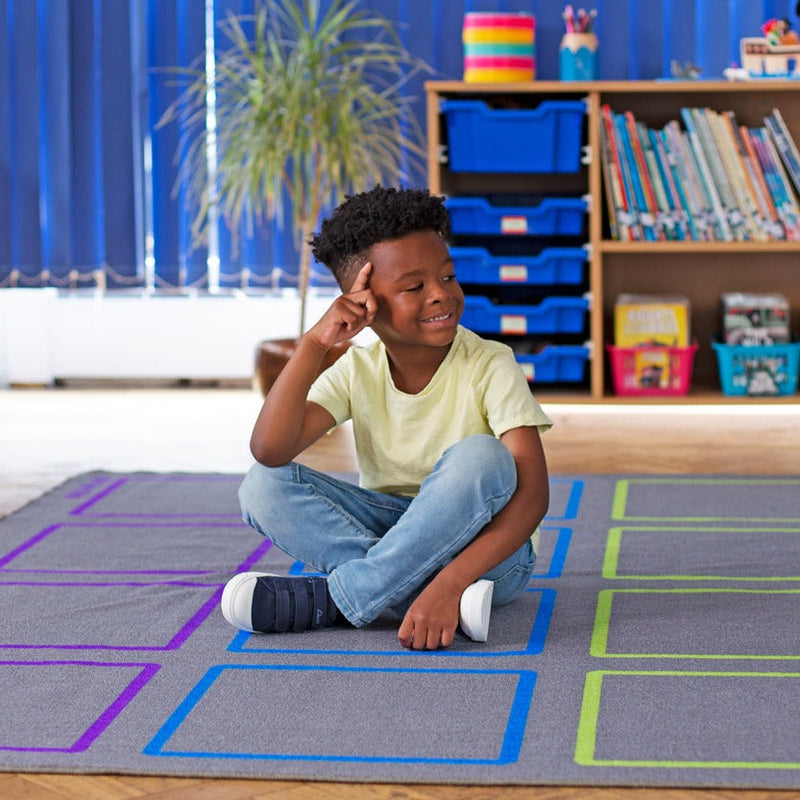 Essentials Rainbow Squares Indoor/Outdoor Carpet