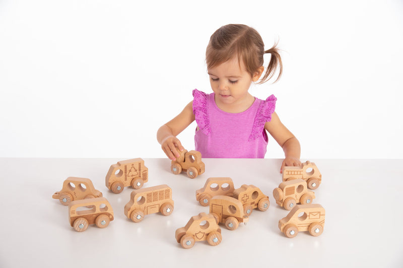 Natural Wooden Vehicles Set