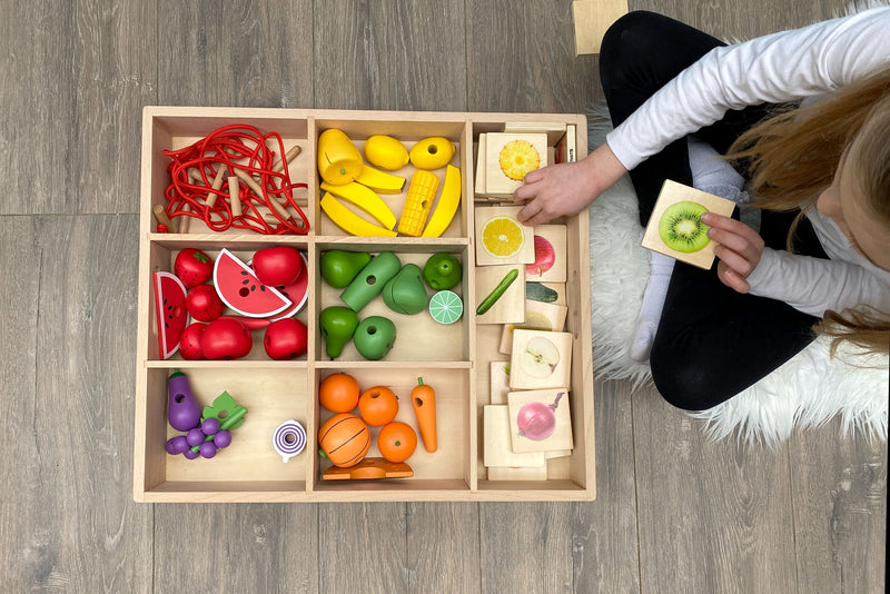 Wooden Sorting Tray - 7 Way