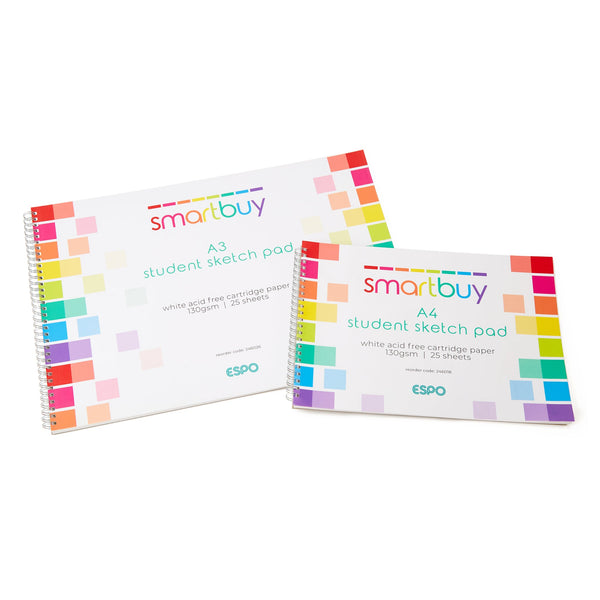 Smartbuy PADS FOR DRY MEDIA, Student Sketch Pad, A3 Landscape, Pack of 5