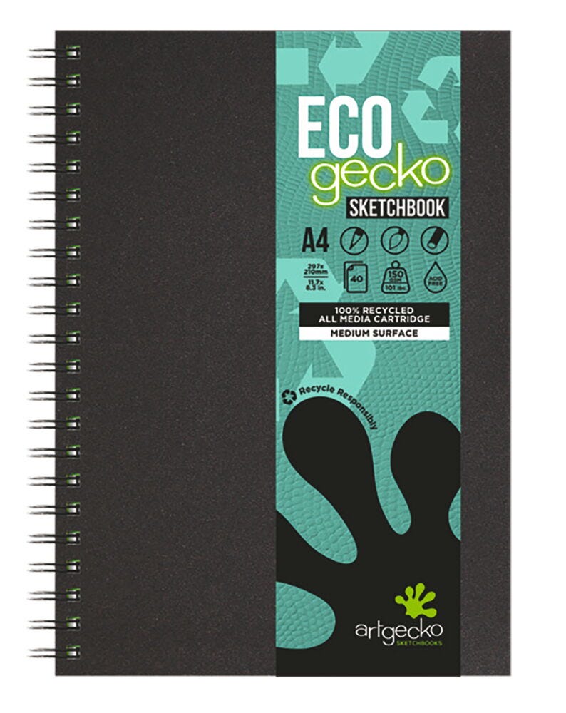 SKETCHY ART, Artgecko Eco Gecko Sketchbooks, A4 Portrait, 40 sheets, Each