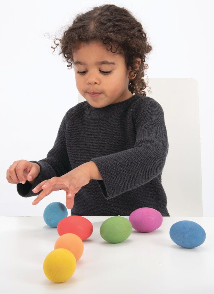 RAINBOW EGGS, Age 10 months+, Set of 7