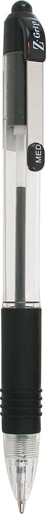 Ballpoint Pens, ZEBRA Z-Grip, Black, Pack of 12