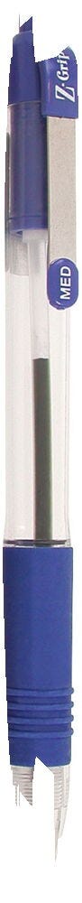 Ballpoint Pens, ZEBRA Z-Grip, Blue, Pack of 12