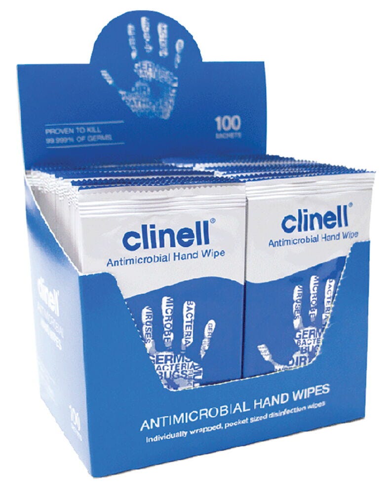 WIPES, Clinell Individual Hand, Box of 100