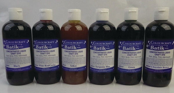 LIQUID BATIK DYES, Pack of 6 x 300ml