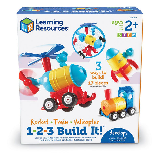 1-2-3 Build It!™Rocket-Train-Helicopter
