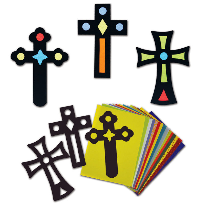 Stained Glass Crosses pk 30