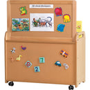 Mobile-Tall-Unit-with-Display-and-Mirror-Back-and-Display-Divider-(with-6-Clear-Tubs)-