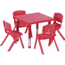 Plastic Square Classroom Table (Red)