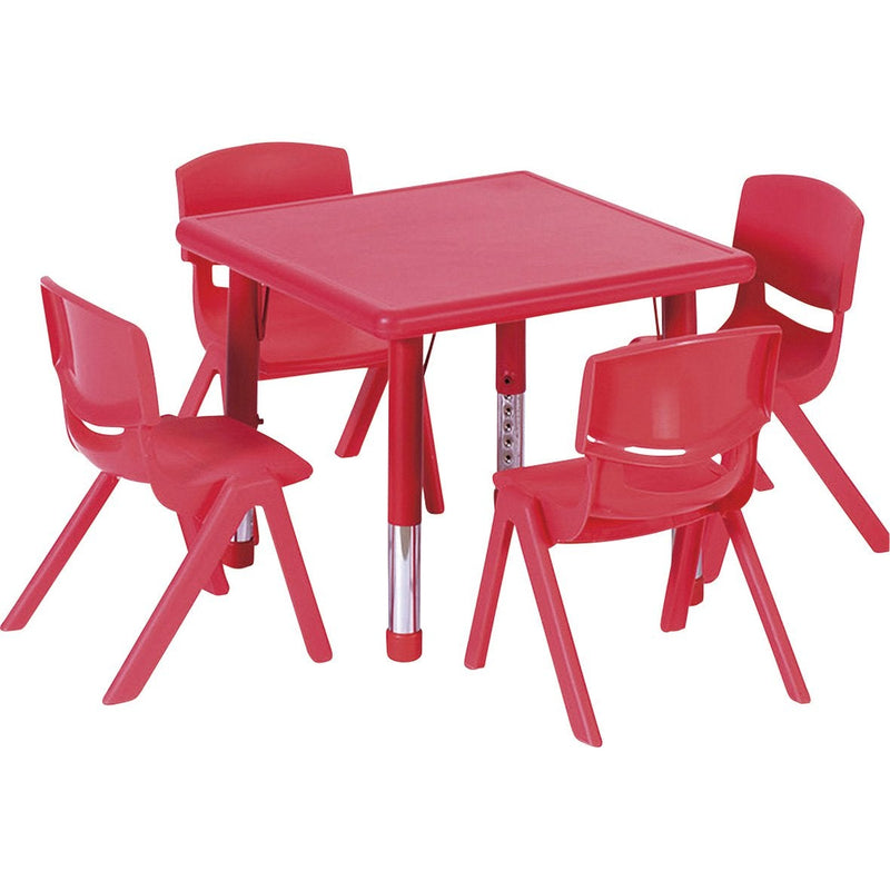 Plastic Square Classroom Table (Red)