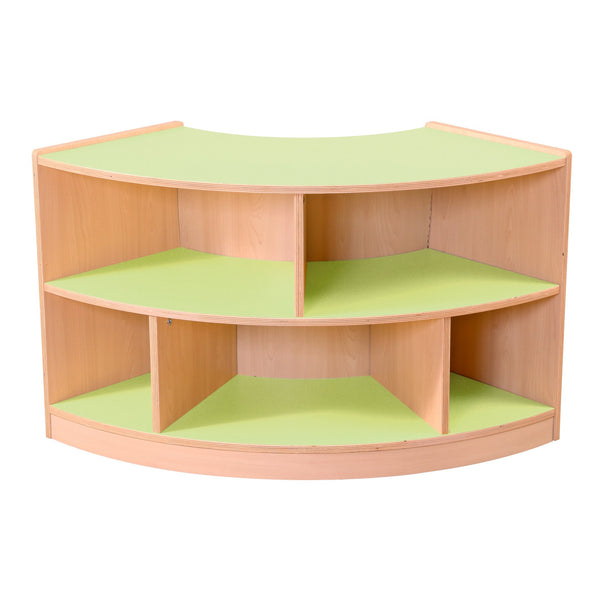 2-Shelf Curved Unit (Green/Maple)