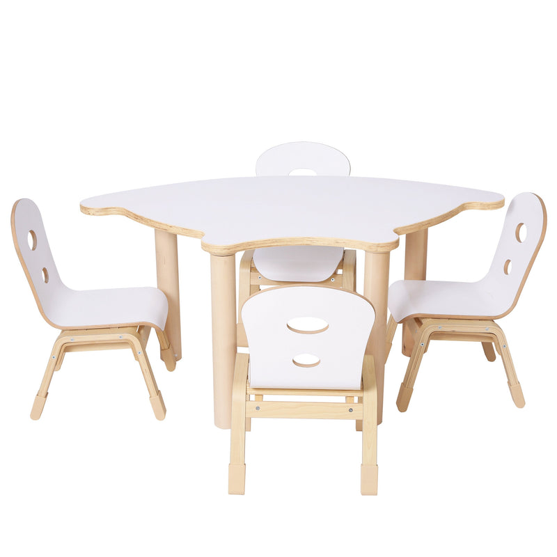 Alps Fan Shape Table H460mm with 4 Plywood Stacking Chairs H260mm