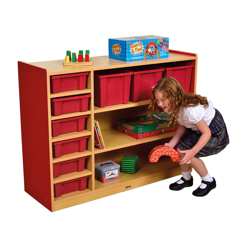 Milan 3-Level Multi Storage Unit with 9 Red Trays