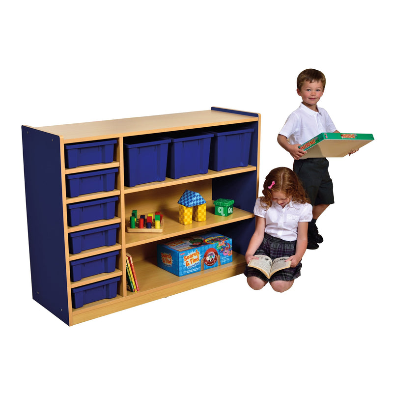 Small Multi Storage Unit Milan 3 Level Multi Storage Unit with 9 Blue Trays