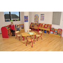 Milan Tiered Bookcase with 3 Red Trays