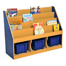 Milan Tiered Bookcase with 3 Blue Trays