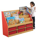 Milan Tiered Bookcase with 6 Red Trays