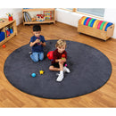 Luxury Super Soft Round Carpet (Grey) 